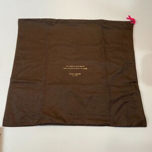 19" X 17" Kate Spade NY Brown Purse Dust Bag Cover w/ Pink Drawstring Closure